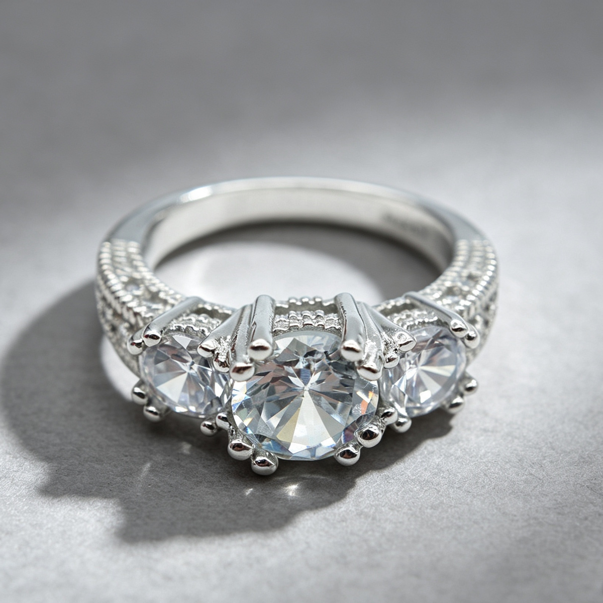 European and American ring engagement ring inlaid zircon ring jewelry