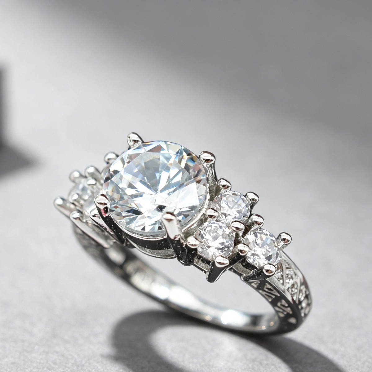 Ebay hot selling diamond hand ornaments wholesale high grade eight heart eight arrow zircon engagement ring