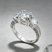 European and American ring engagement ring inlaid zircon ring jewelry