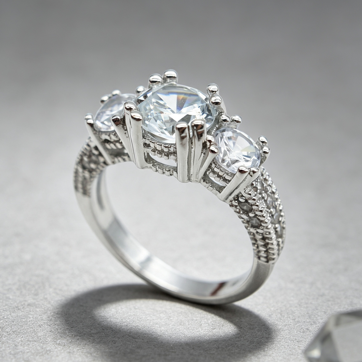 European and American ring engagement ring inlaid zircon ring jewelry
