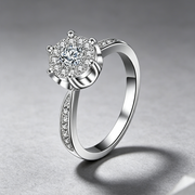 Fashion engagement ring delicate heart and soul zircon ring female jewelry