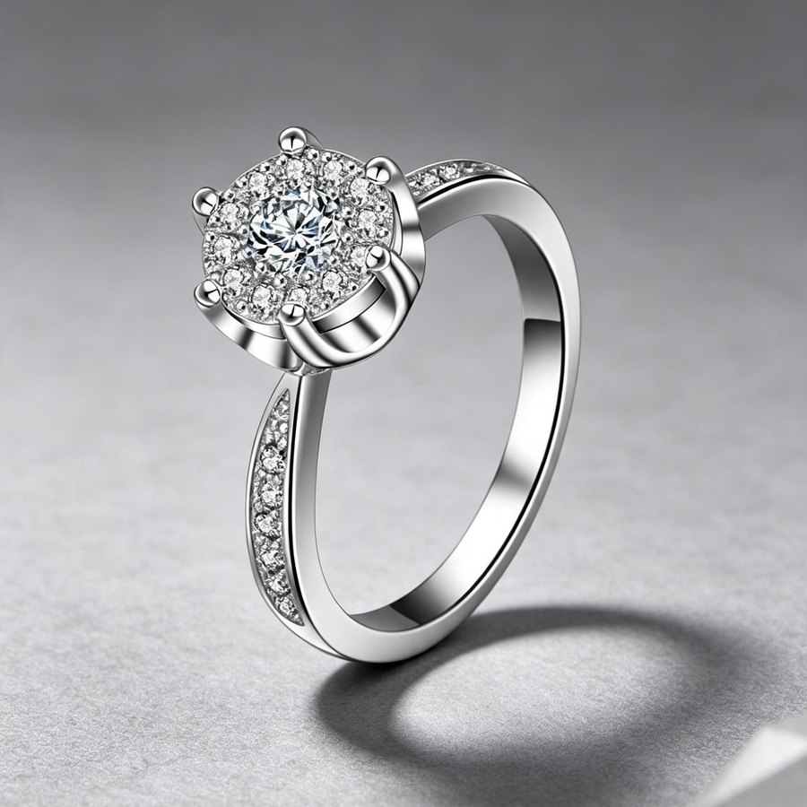 Fashion engagement ring delicate heart and soul zircon ring female jewelry