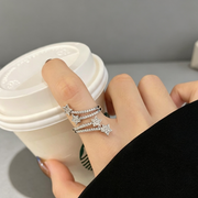 Multi  Layer Micro-inlaid Five-pointed Star Zircon Ring