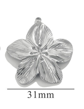 Vintage Gold Stainless Steel DIY Flower Pendant Advanced Design Necklace Earring Pendant