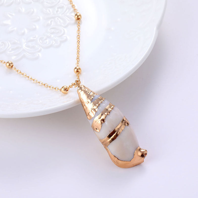 Women's Beach Shell Gold-plated Pendant Conch Necklace