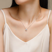 Love Of Time Solitaire Pendant — 2-Carat Moissanite & Platinum-Plated Sterling Silver