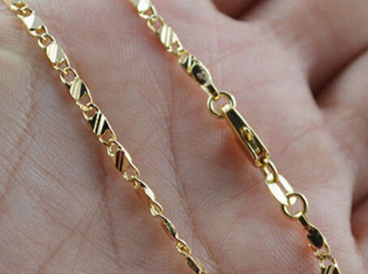 16-30 Inch Gold Plated 2mm Necklace Ornament