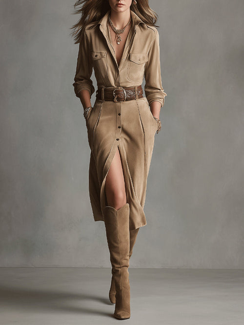 Brown Midi Dress