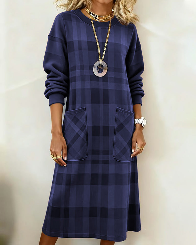 Kathrine | Elegant Plaid Dress