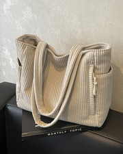 Large Corduroy Tote Bag for Women