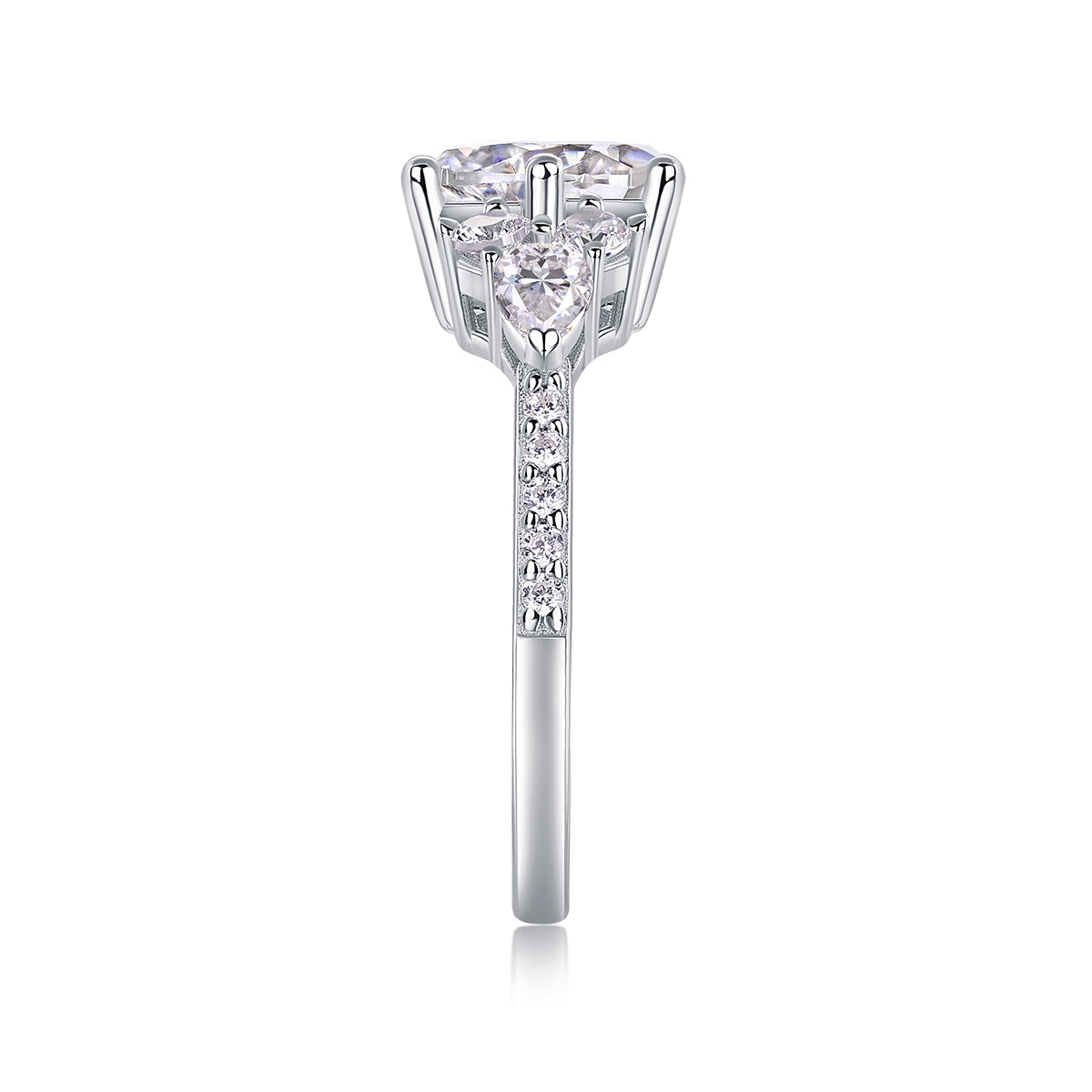 Luxury Fashion Diamond Ring Moissanite Silver Ring