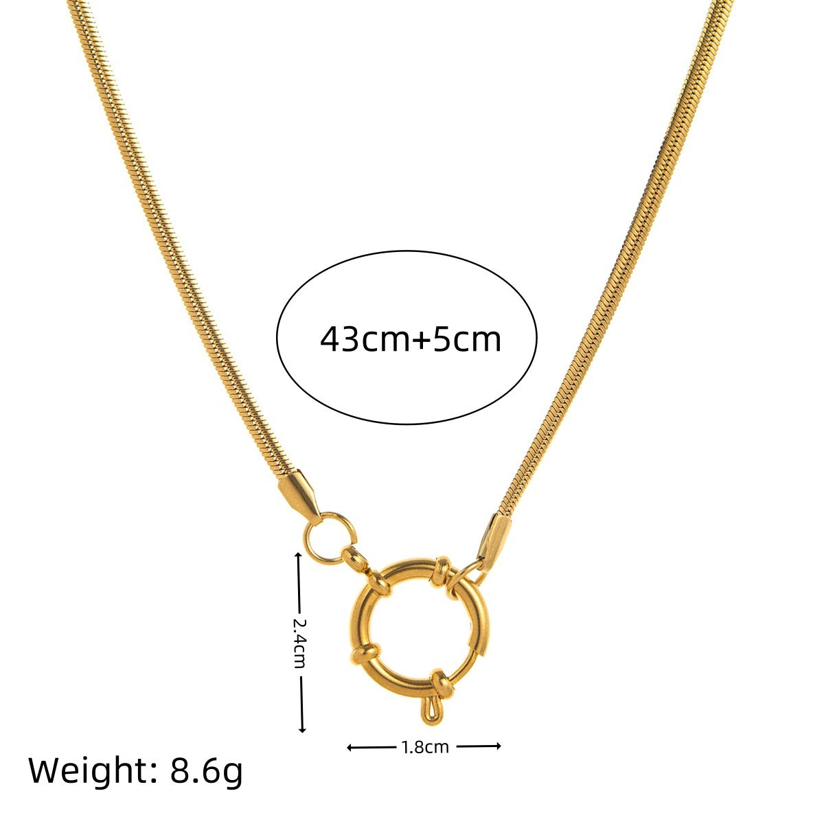 Stainless Steel DIY Vacuum Plating 18K Gold Color Protection Necklace