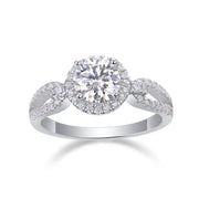 Luxury Fashion Large Diamond Wedding Ring With Moissanite Silver Ring