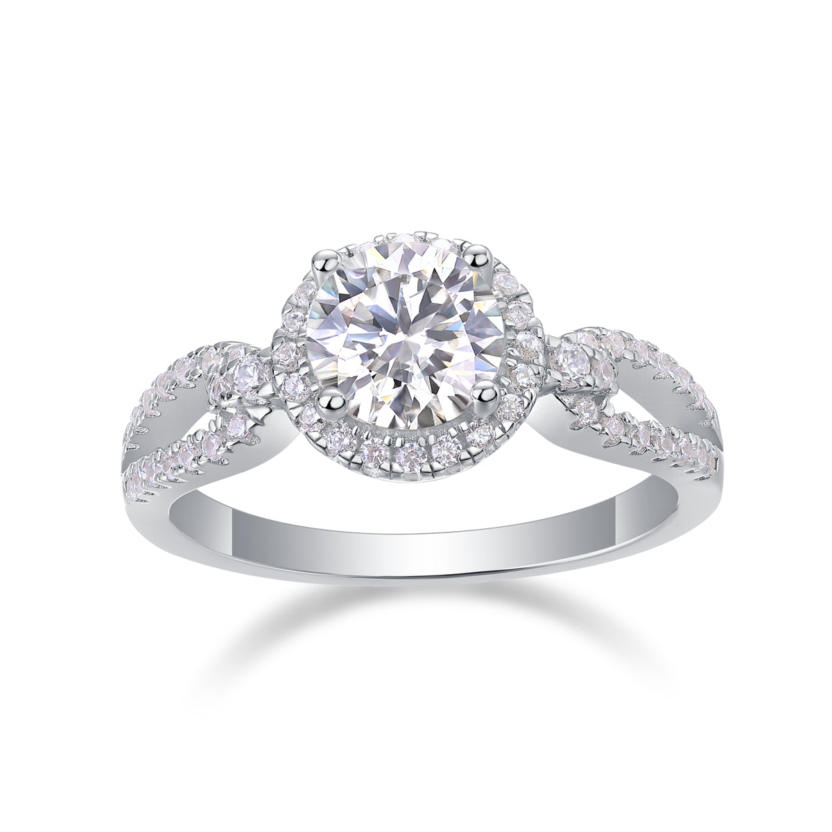 Luxury Fashion Large Diamond Wedding Ring With Moissanite Silver Ring