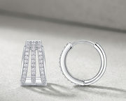 Human March Luxury Fashion Diamond Earrings Stud Inlaid With Mosan Diamond Silver Jewelry