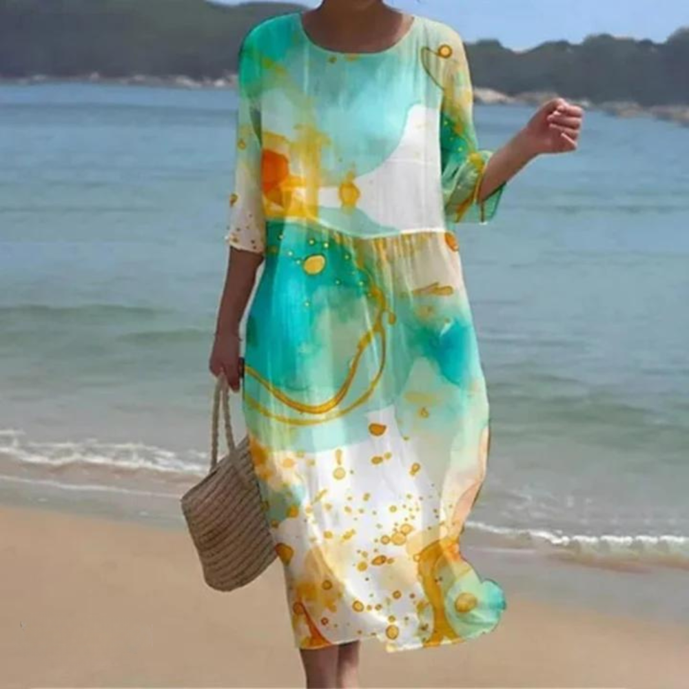 Irene | Flaterring Midsection Midi Dress