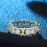 Europe and the United States zircon two-color ring ladies color separation Zircon engagement jewelry
