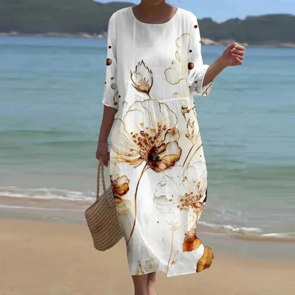 Irene | Flaterring Midsection Midi Dress