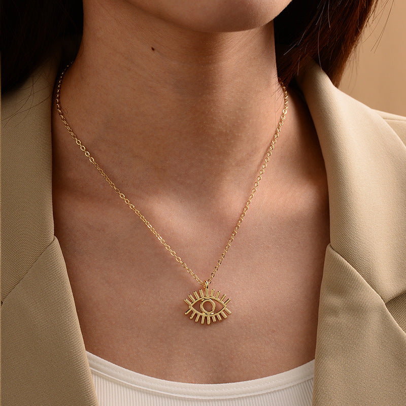Fashion gold-plated devil's eye necklace