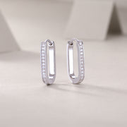 Reincarnation Hoop Earrings — Moissanite & Platinum-Plated Sterling Silver