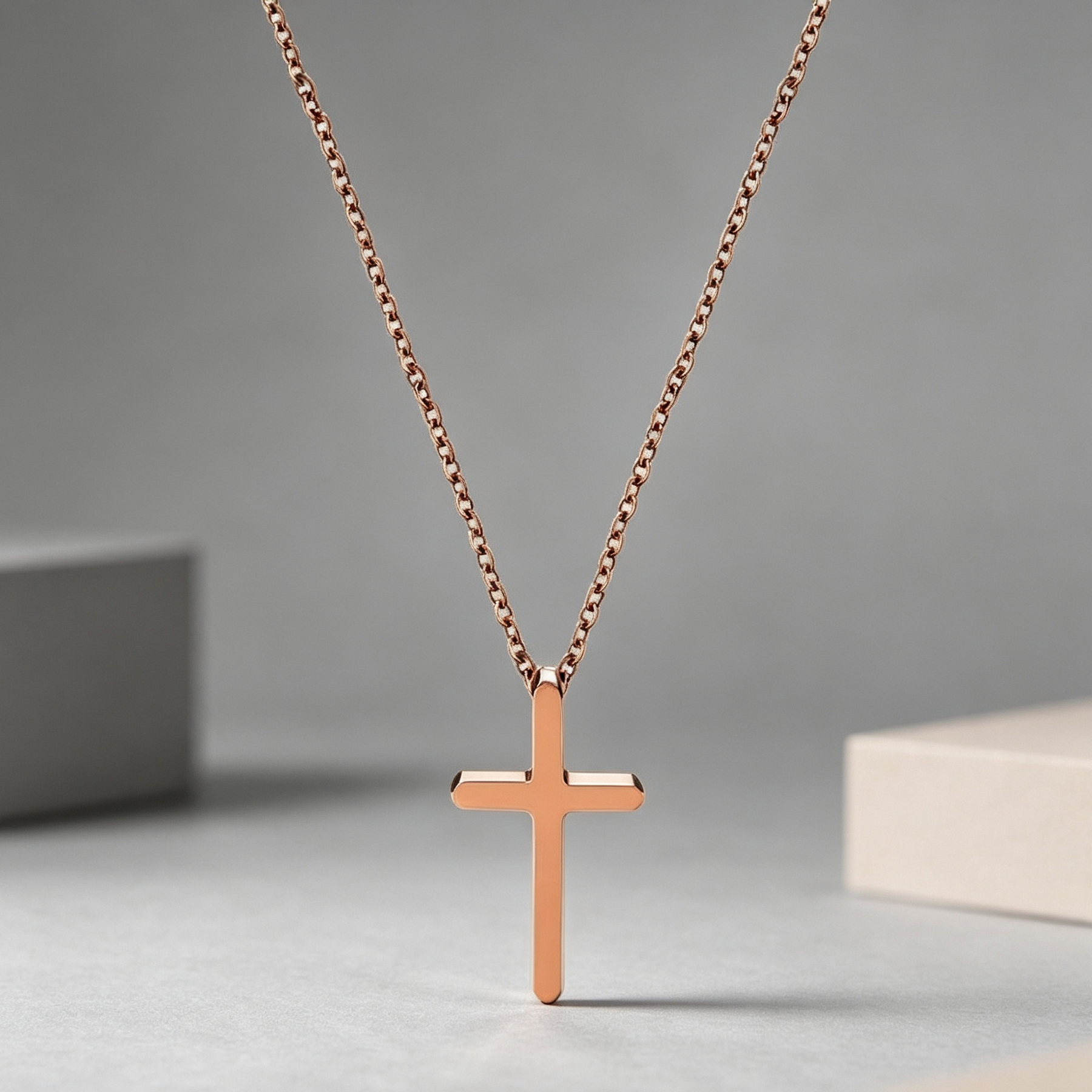 Cross Necklace Light Luxury Minority Titanium Steel Gold Clavicle Chain