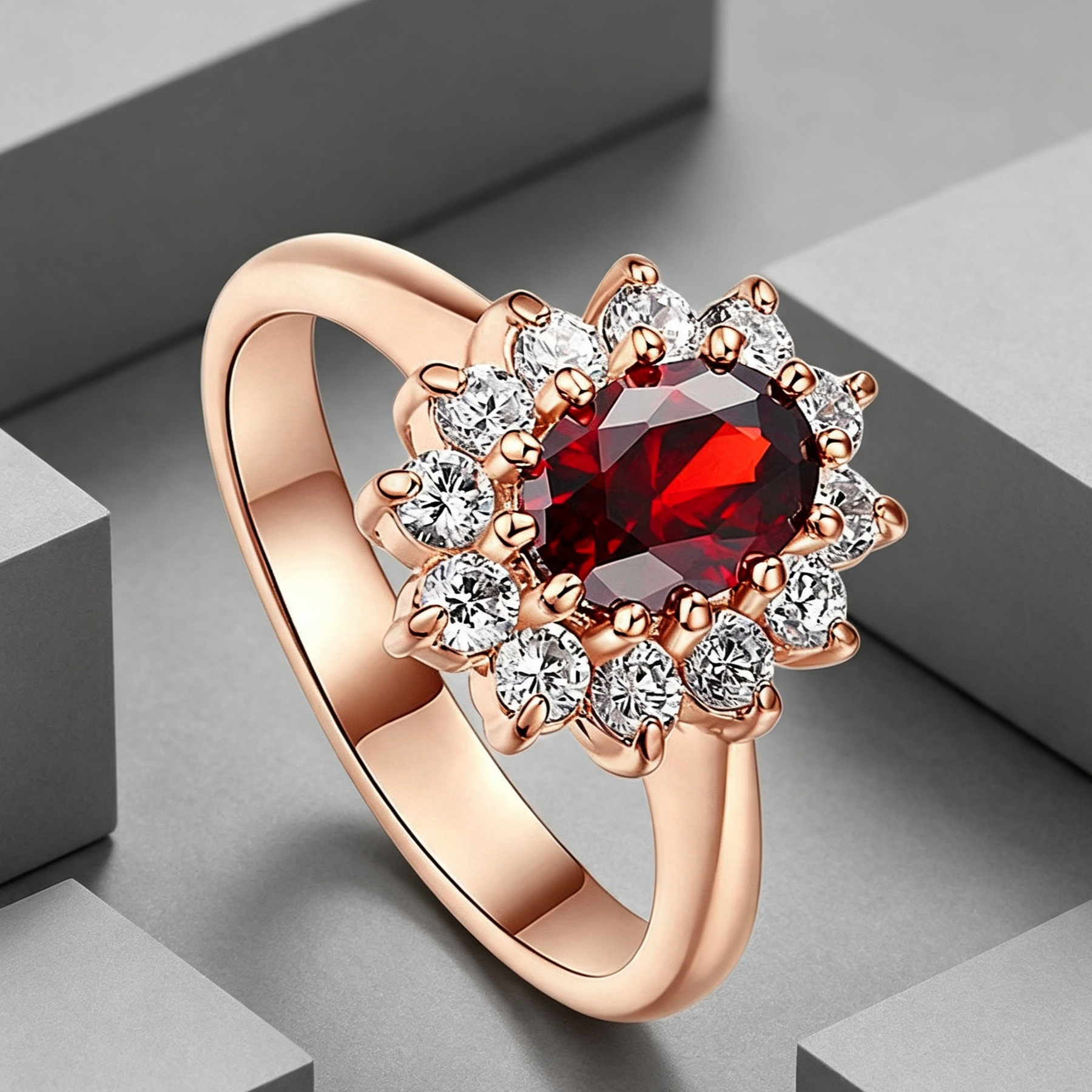 High-end foreign explosions jewelry Europe and the United States popular engagement ring high-grade blue zircon gold ring