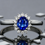 High-end foreign explosions jewelry Europe and the United States popular engagement ring high-grade blue zircon gold ring