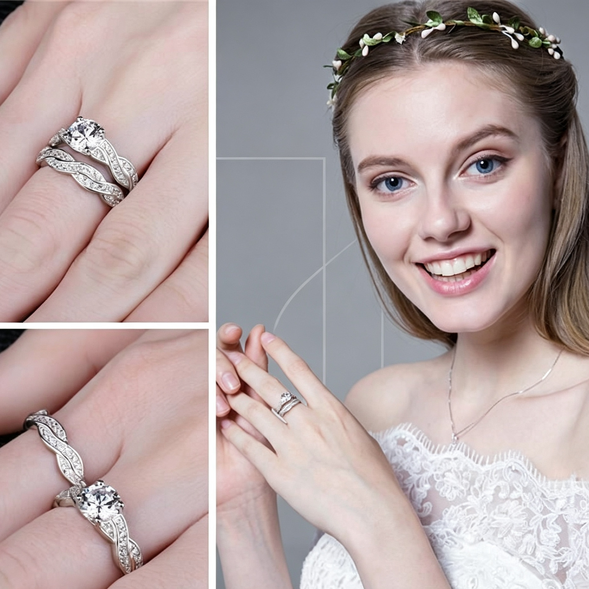 Women's Fashion Plating Couple Women's Ring Set