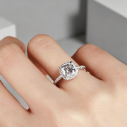 Ladies Moissanite 1 Carat Diamond Ring Luxury Round Diamond Princess Square Ring