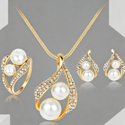 Three-piece Set Of Earrings Necklaces  Rings  And Pearls
