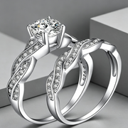 Women's Fashion Plating Couple Women's Ring Set