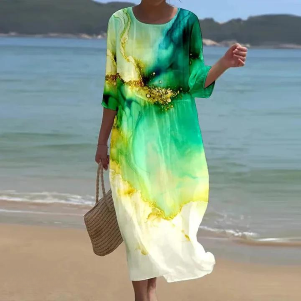 Irene | Flaterring Midsection Midi Dress