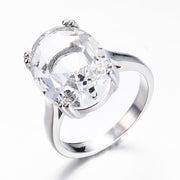 European and American fashion hot engagement engagement diamond ring diamond inlaid sea blue Topaz ring jewelry