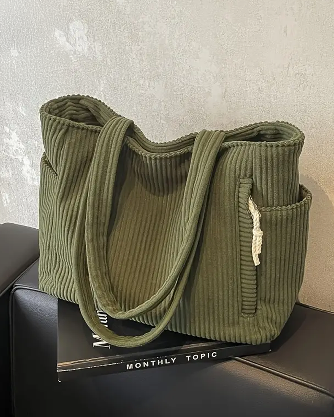 Large Corduroy Tote Bag for Women