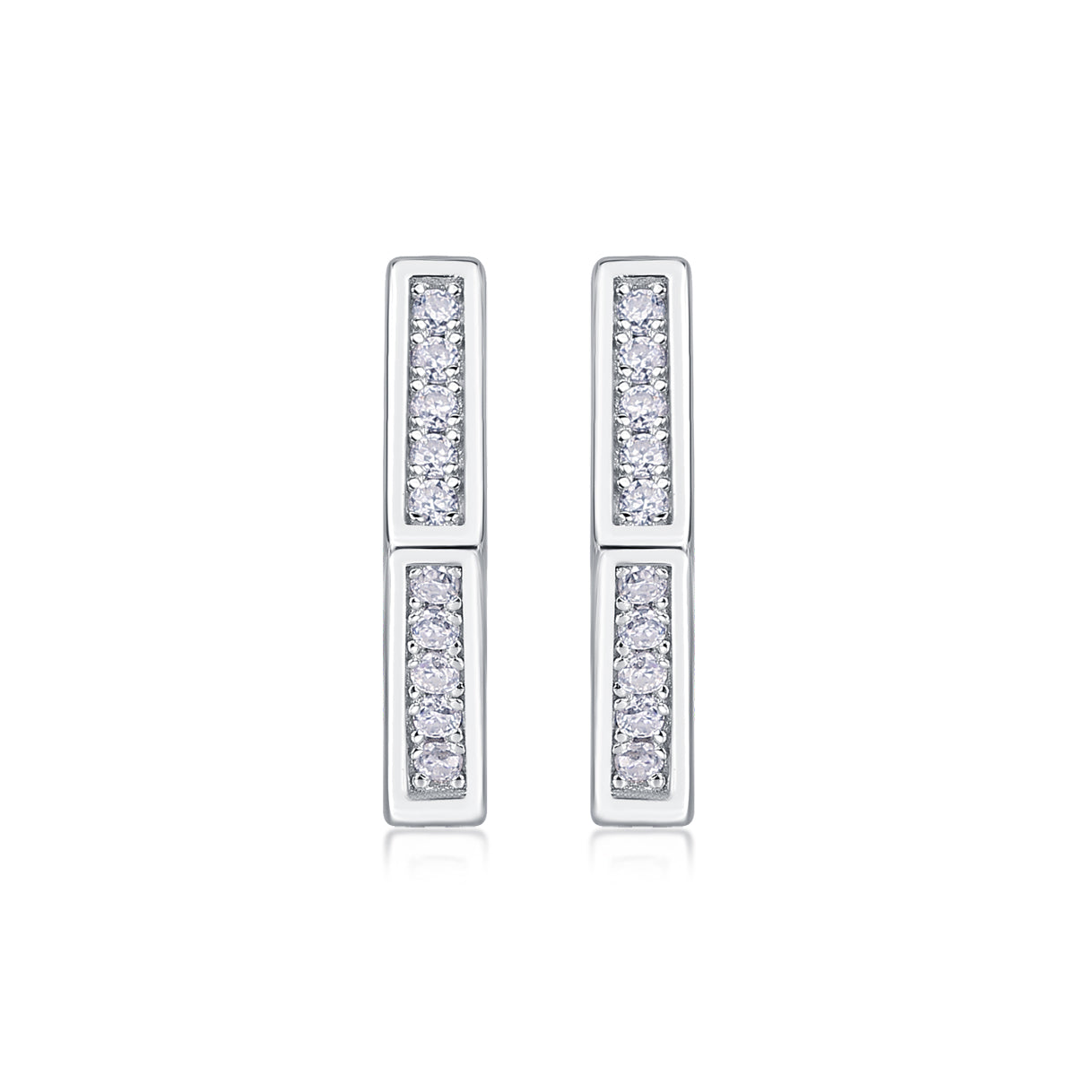 State Of Mind - Fashionable And Luxurious Diamond Jewelry Set With Moissanite S925 Sterling Silver And Platinum-plated Stud Earrings