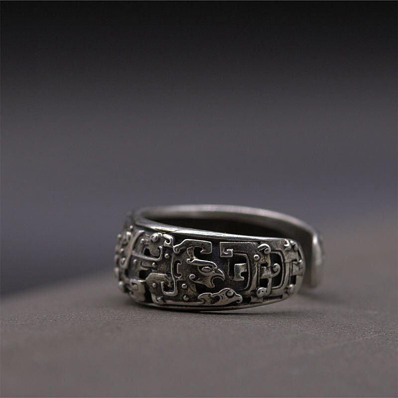 Divine Beasts, Gluttonous, Lucky, Transport, Evil, Non-fading Ring, Domineering Hipster, Retro, Old, Opening, Adjustable
