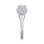 Luxury Fashion Large Diamond Wedding Ring With Moissanite Silver Ring