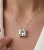 Stay Together - A Fashionable And Luxurious Diamond Jewelry Pendant Set With Square Moissanite S925 Sterling Silver.