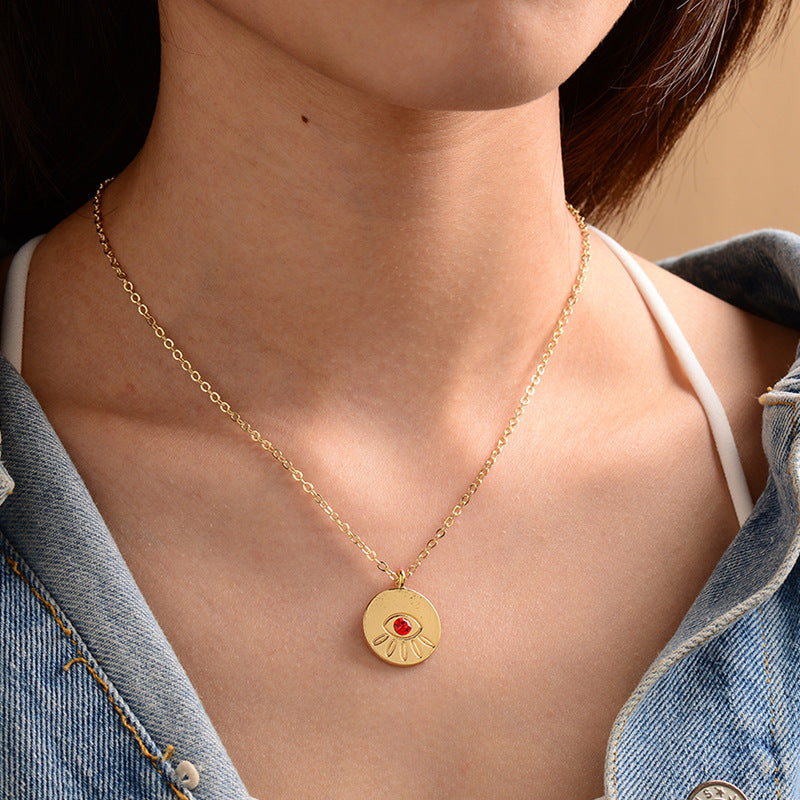 Fashion gold-plated devil's eye necklace
