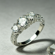 European and American ring engagement ring inlaid zircon ring jewelry