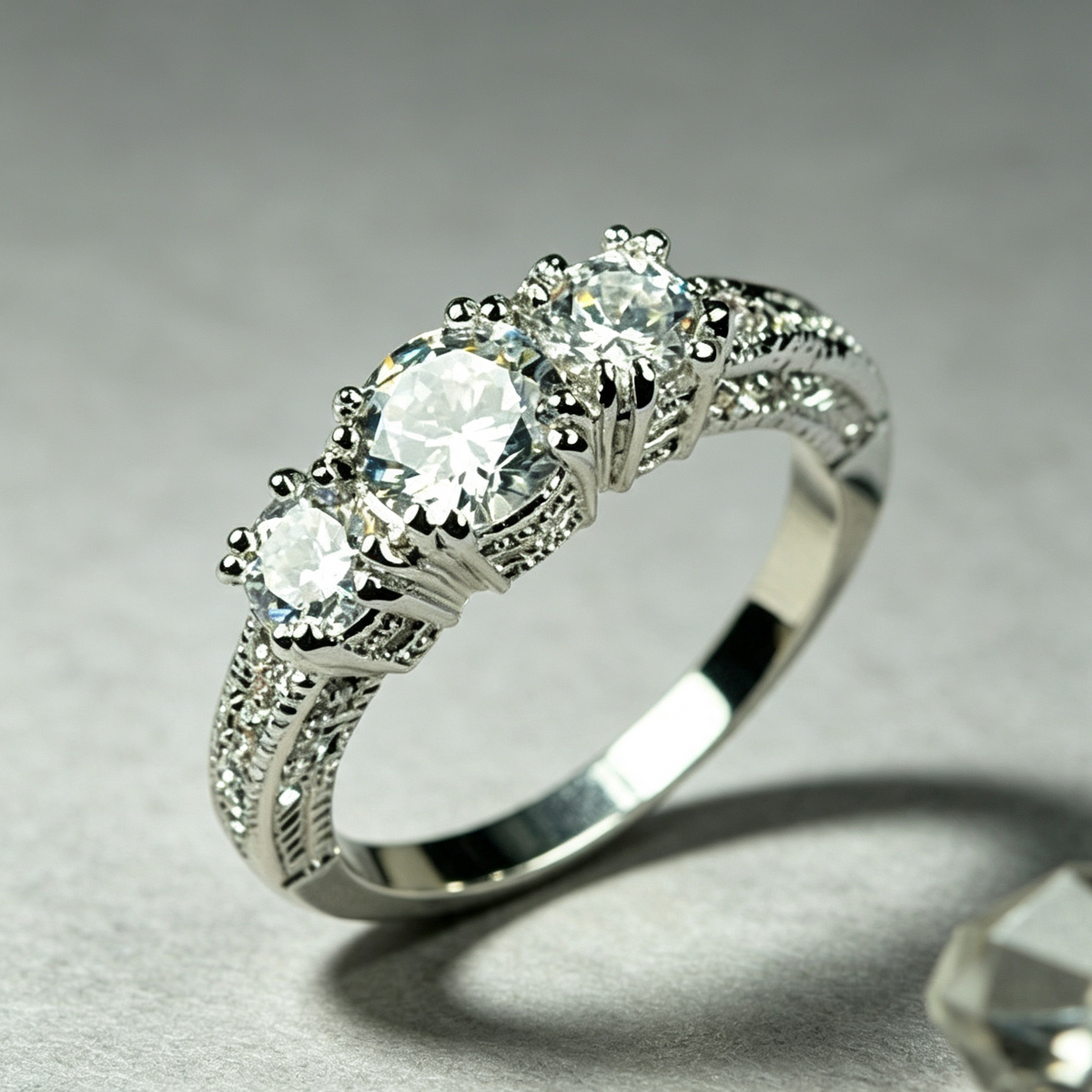 European and American ring engagement ring inlaid zircon ring jewelry