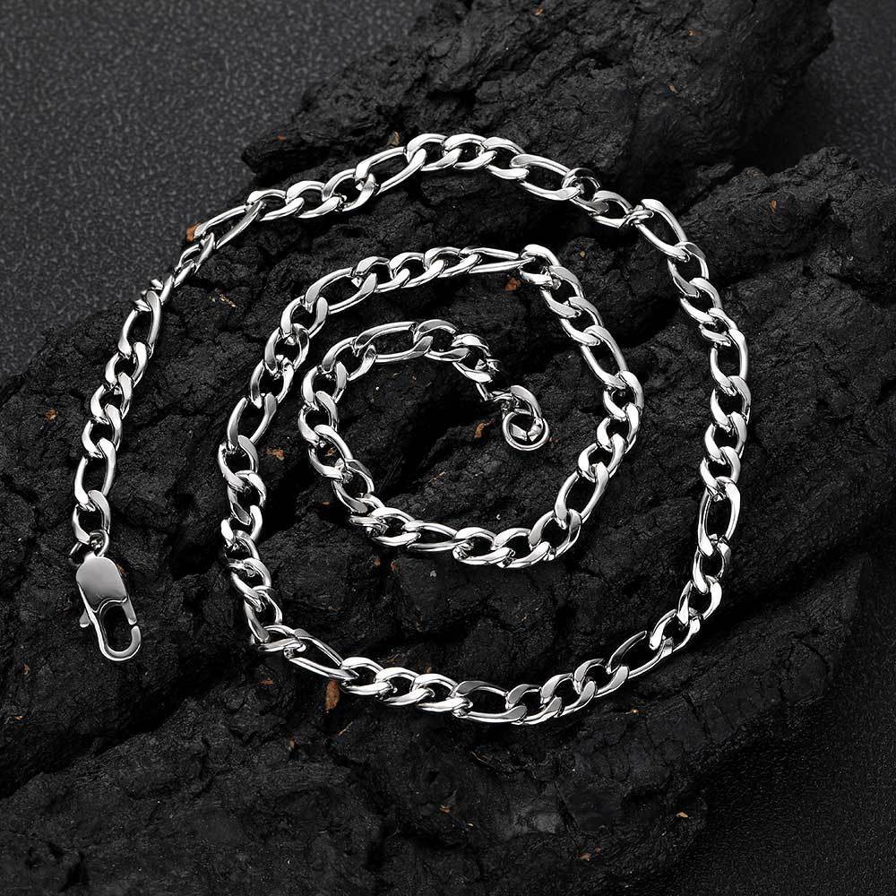 Stainless Steel Figaro Chain Titanium Steel 18K Gold Plating Hip Hop Men's Necklace
