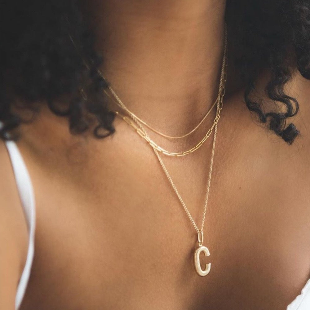 Personalized Simple Letter Necklace Fashion Creative Pattern Gold 26 Letter