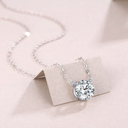Love Of Time Solitaire Pendant — 2-Carat Moissanite & Platinum-Plated Sterling Silver