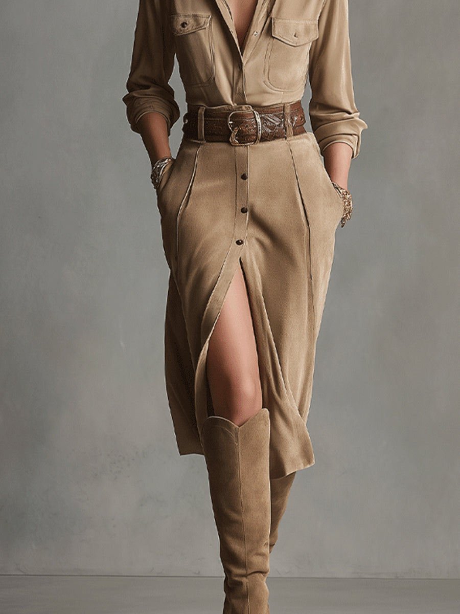 Brown Midi Dress