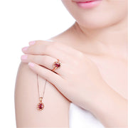 Hot silver ring engagement ring high-end ruby ring rose gold ring jewelry