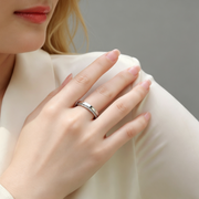 Double Ring Shadow - A Fashionable And Luxurious Jewelry Piece Set With Moissanite S925 Sterling Silver And Platinum-plated Diamond