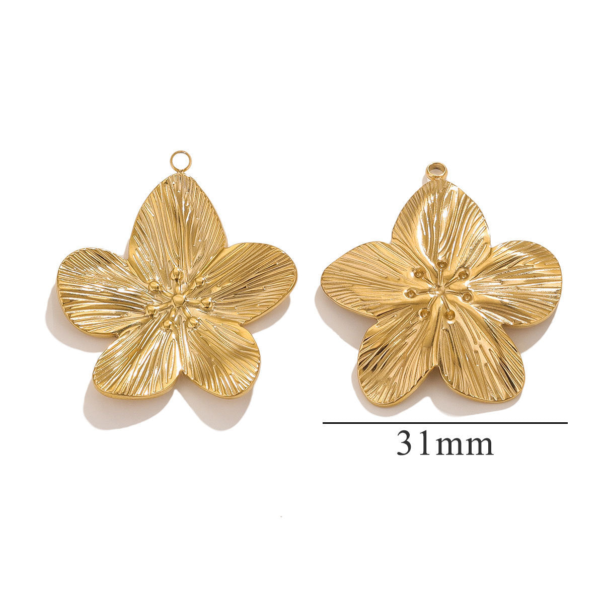 Vintage Gold Stainless Steel DIY Flower Pendant Advanced Design Necklace Earring Pendant