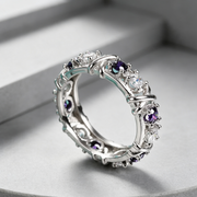 Europe and the United States zircon two color x ring ladies cross color burst models selling hot stone engagement jewelry