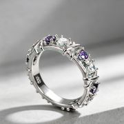 Europe and the United States zircon two color x ring ladies cross color burst models selling hot stone engagement jewelry